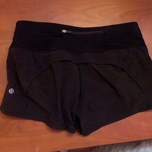 Black lululemon speed up shorts